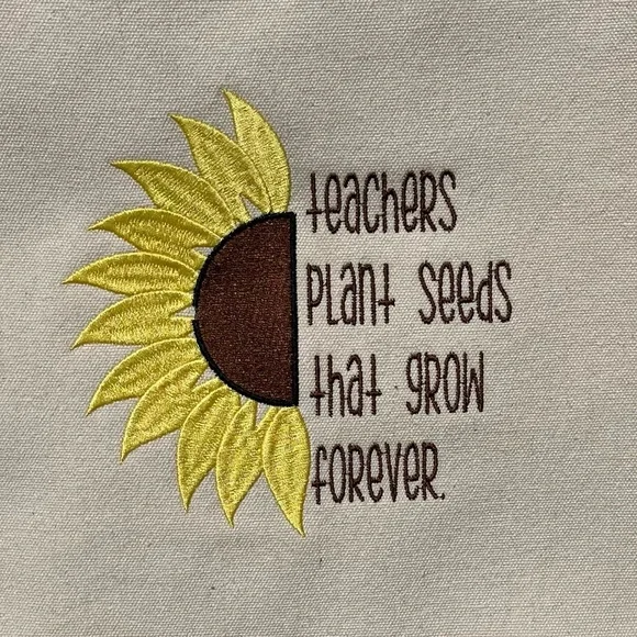 Embroidered Canvas Tote Bag for Teachers - Picture 2 of 4